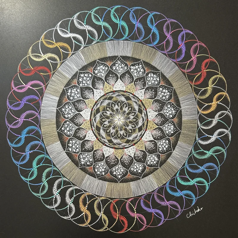 Ring of Light — Phenomenological Introspection Mandala Art by Chikako